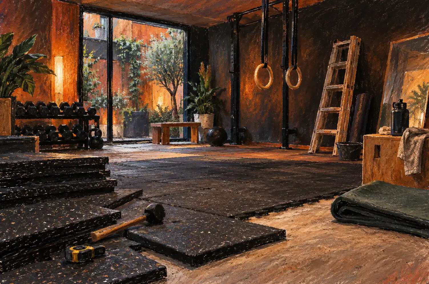 Illustration of fitness businesses and their working space